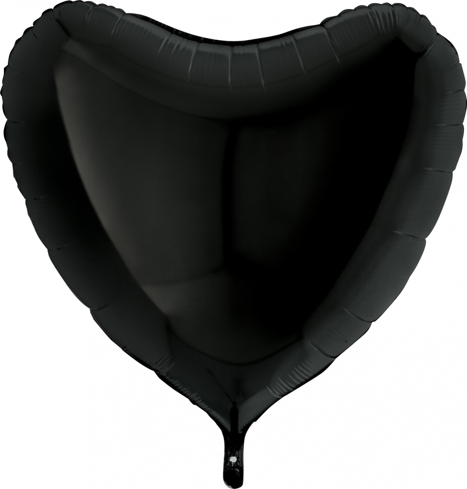 Фольгированное Сердце, Черный (81 см)